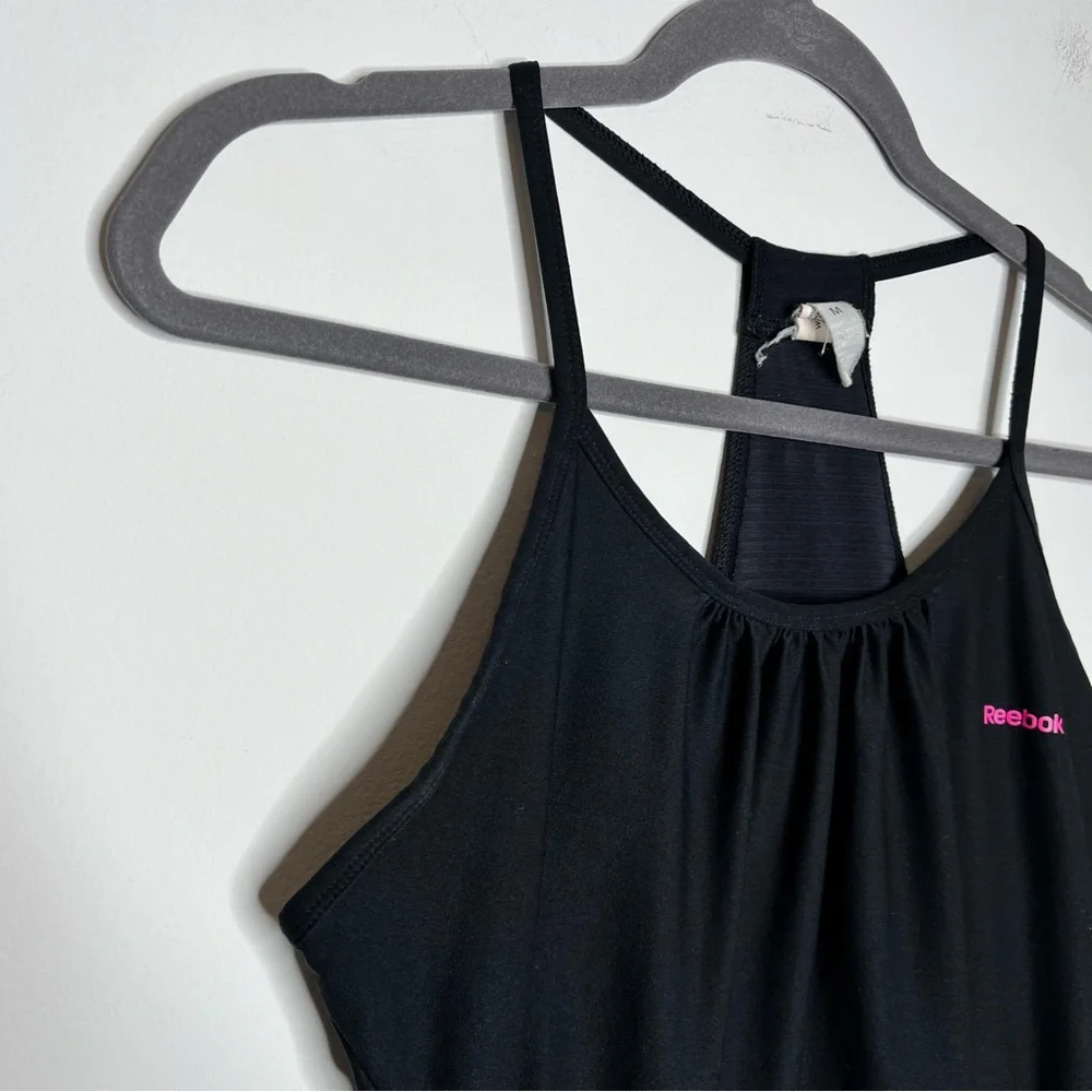 Reebok Size Medium Black Fitted Sleeveless Racerback Workout Tank Top - Picture 2 of 7